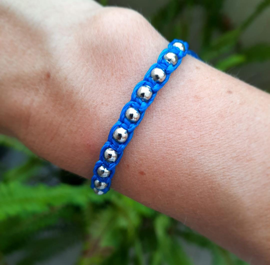 Pulsera Macramé en Acero Blanco