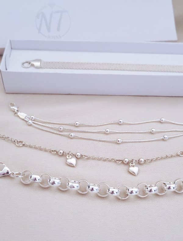 Pulsera Rolo Intermedia - Acero Blanco