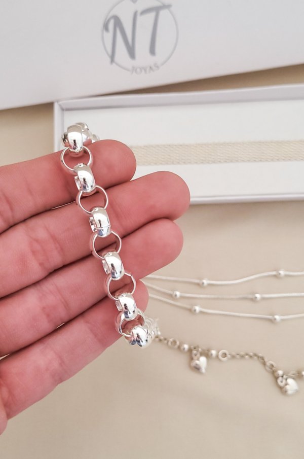 Pulsera Rolo Intermedia - Acero Blanco