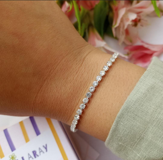 Pulsera con Strass - Acero Blanco