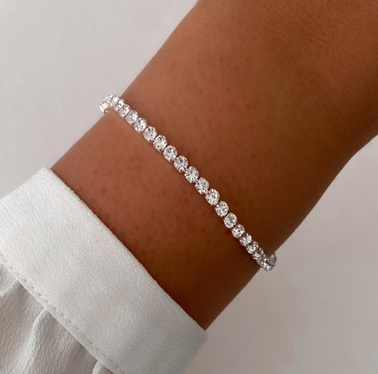 Pulsera con Strass - Acero Blanco
