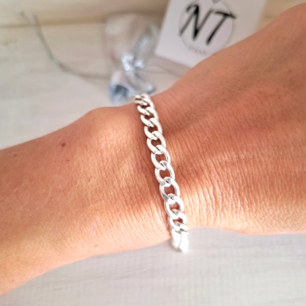 Pulsera Ancha - Acero Blanco