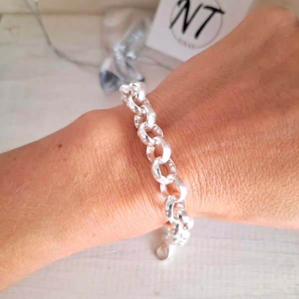 Pulsera Rolo Intermedia - Acero Blanco