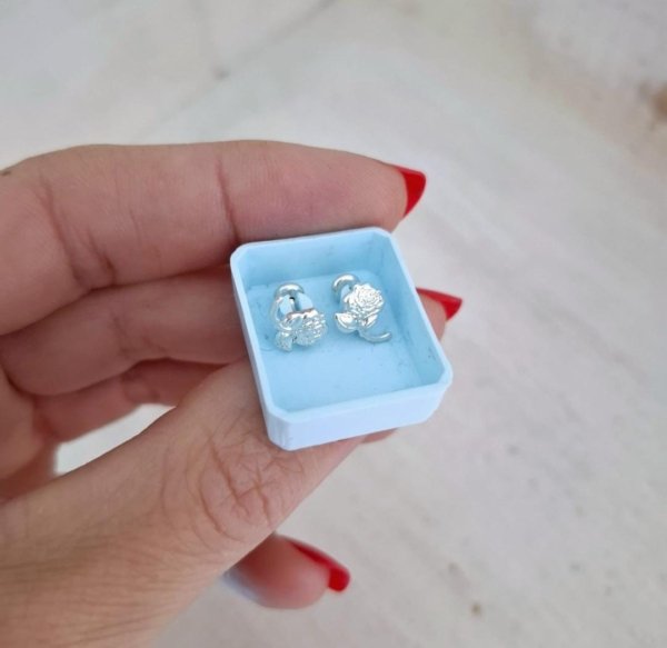 Abridores Flores - Enchapados Plata 925