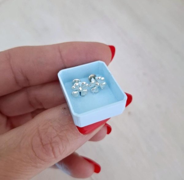 Abridores Flores - Enchapados Plata 925