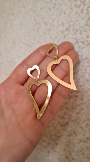 Aros Corazone - Acero Dorado y Acero Blanco