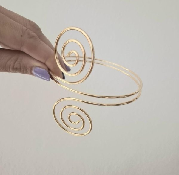 Brazalete Espiral  - Acero Dorado