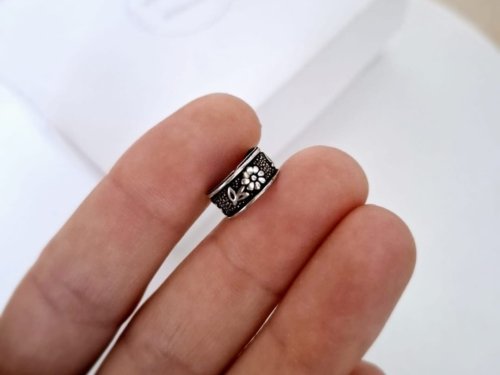 Cuff Flor con Tallo - Plata 925 Envejecida