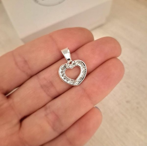DijeCorazón-Calado-Puntos-de-luz Dije Corazón Calado con Puntos de Luz - Acero Blanco