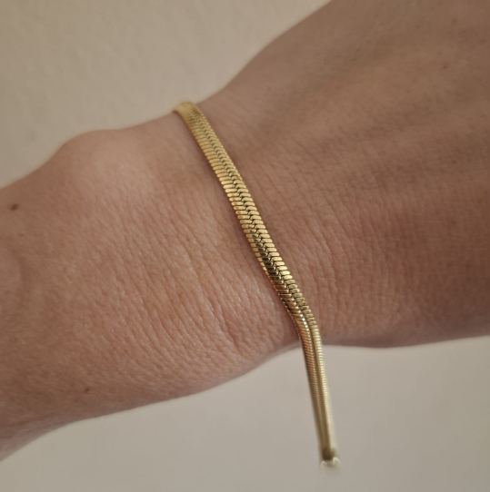 Pulsera Chata - Acero Dorado