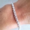 Pulsera Rolo Cuadrada Fina - Acero Blanco