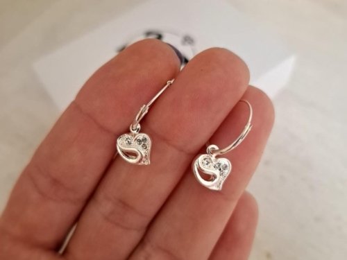 Argollas dije Corazón Puntos de Luz - Plata 925