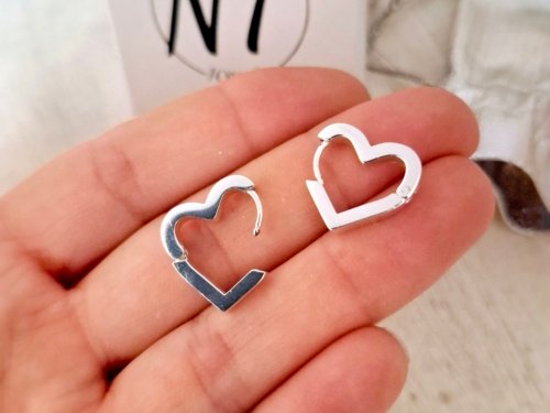 Argollas Corazón Cinta Argollas Corazón Cinta - Acero Blanco