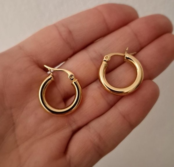 Argollas Luana - Acero Dorado