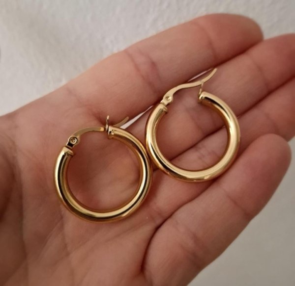 Argollas Luana - Acero Dorado