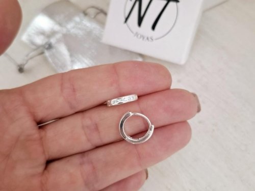 Argollitas Cubic en Plata 925 Aros Cubic - Plata 925