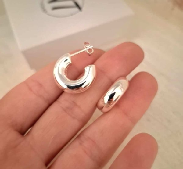 Aros Semi Dona - Acero Blanco