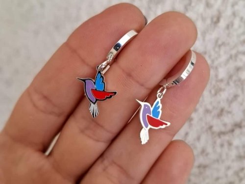 Argollas Ave Coloridas - Acero Blanco