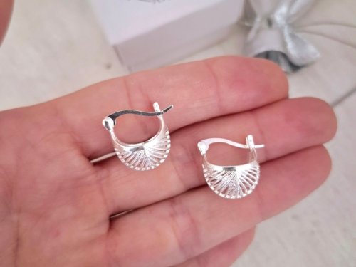 Aros Canasta rayas en Plata 925 Aros Canasta Rayas - Plata 925