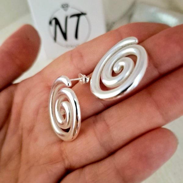 Aros Chapón Espiral - Acero Blanco