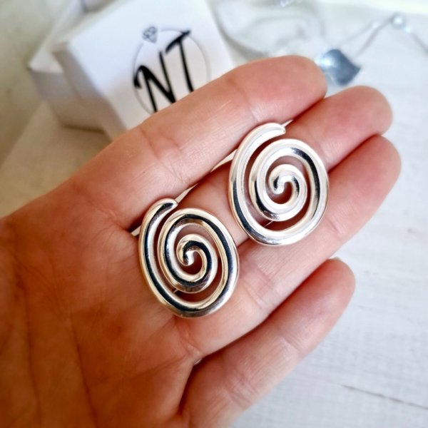 Aros Chapón Espiral - Acero Blanco