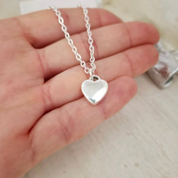 Colgante Corazón Liso en Acero Blanco Colgante Corazón Liso - Acero Blanco