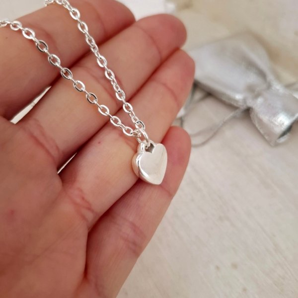 Colgante Corazón Liso en Acero Blanco Colgante Corazón Liso - Acero Blanco