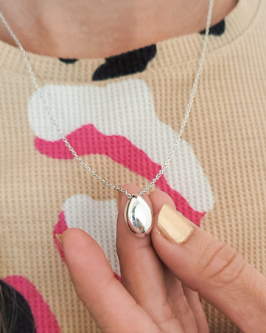 Collar con dije Gota - Acero Blanco