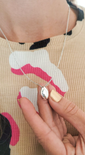 Collar con dije Gota - Acero Blanco