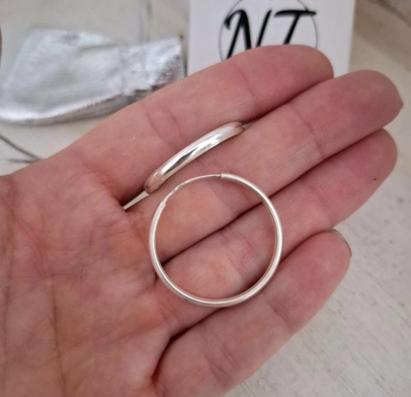 Argollas Media Caña - Plata 925 Argollas Media Caña - Plata 925