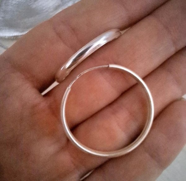 Argollas Media Caña - Plata 925 Argollas Media Caña - Plata 925