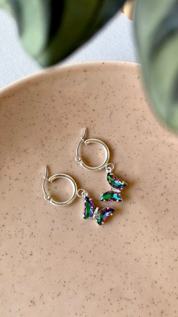 Argollas Mariposas - Acero Blanco