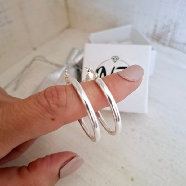 Argollas Cubanas Gruesas - Plata 925