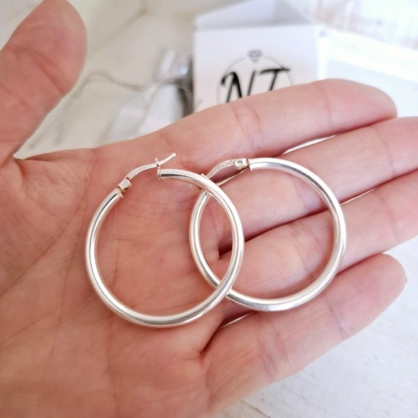 Argollas Cubanas Gruesas - Plata 925