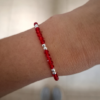 Pulsera Roja Dos - Acero Blanco