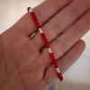 Pulsera Roja Dos - Acero Blanco