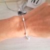 Pulsera Fina con Bolitas Ovaladas - Acero Blanco