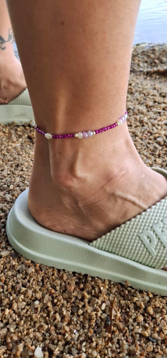 Tobillera Violeta - Plata 925