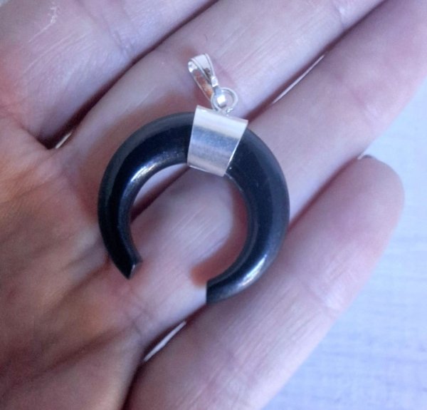 Luna Invertida Natitere Joyas (4) Dije Luna Invertida Negra - Plata 925