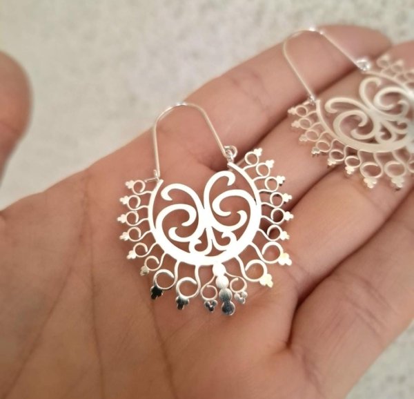 Argollas Estilo Hindú - Acero Blanco