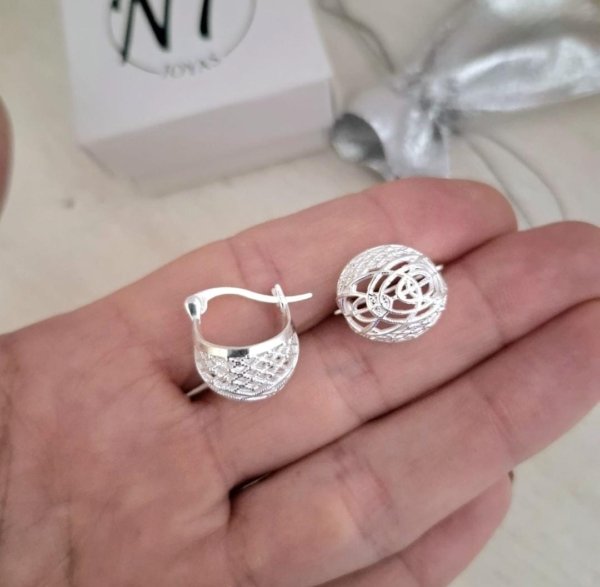 Aros Canasta Detalles - Plata 925
