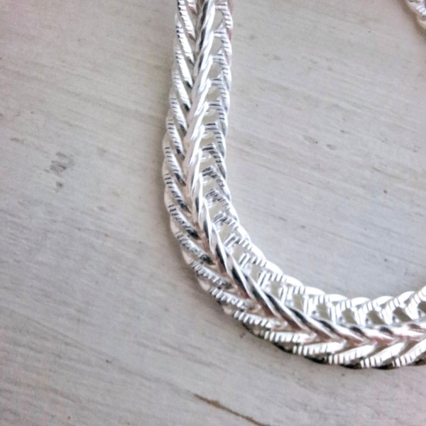 Cadena Espiga Ancha - Acero Blanco