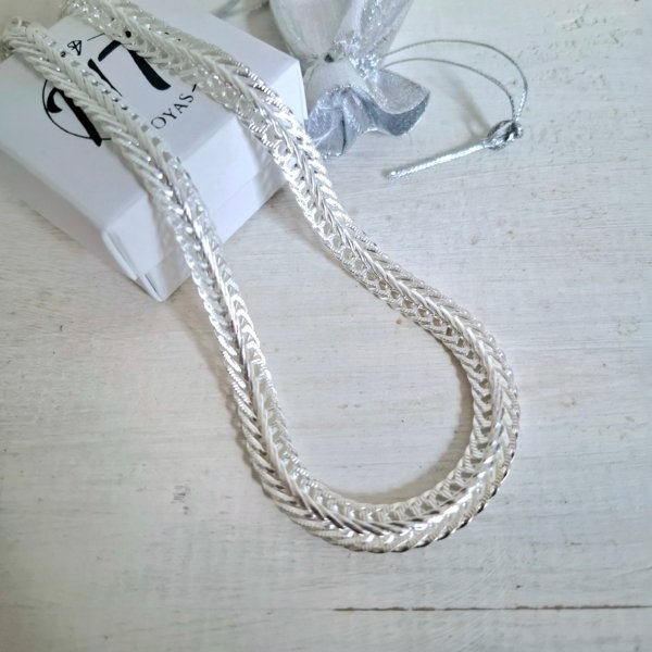 Cadena Espiga Ancha - Acero Blanco