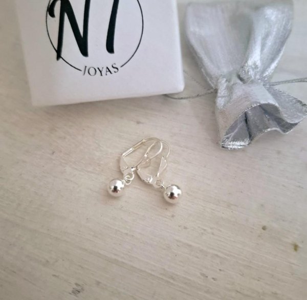Argollas Brisura Bolitas en Plata 925 Argollas Brisura Bolitas - Plata 925