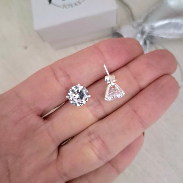 Aros Pasante Cristal - Plata 925