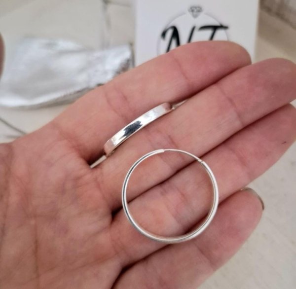 Argollas Cinta en Plata 925 Argollas Cinta - Plata 925