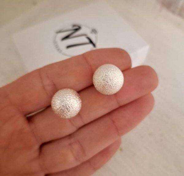 Aros Bolas Satinadas - Plata 925