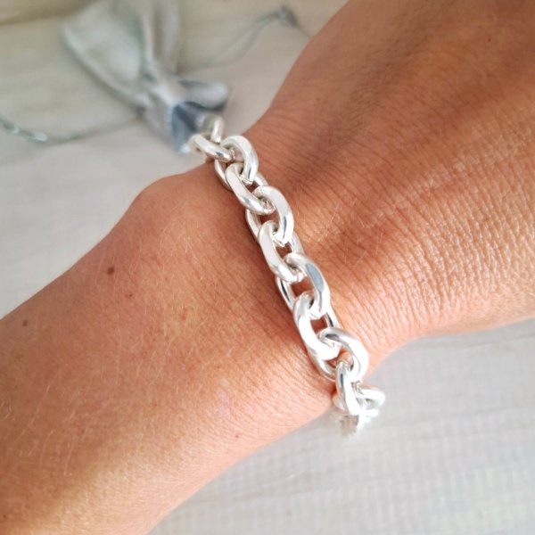 Pulsera Cadena - Acero Blanco