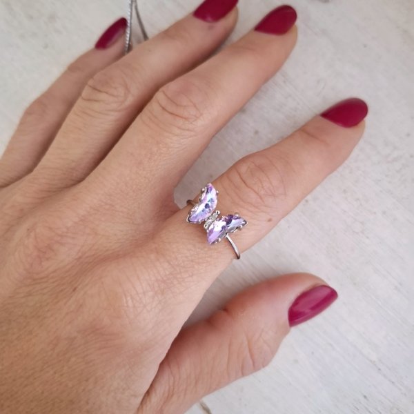 Anillo Mariposa - Acero Blanco Anillo Mariposa - Acero Blanco