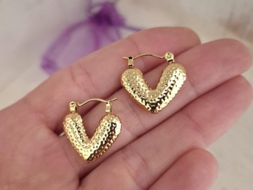 Aros Corazón Rugoso - Acero Dorado